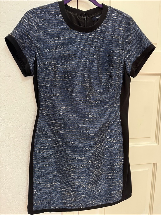 Madewell Dresses & Skirts - Madewell Blue and Black Short-Sleeve Sheath Dress